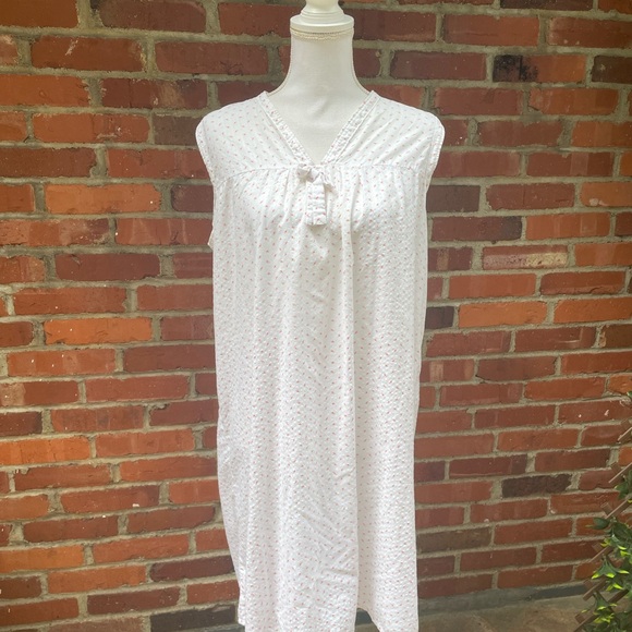 Vintage Nightgown Robe Set Grannycore Cottagecore Ditsy Strawberry Cotton Medium - Picture 4 of 9